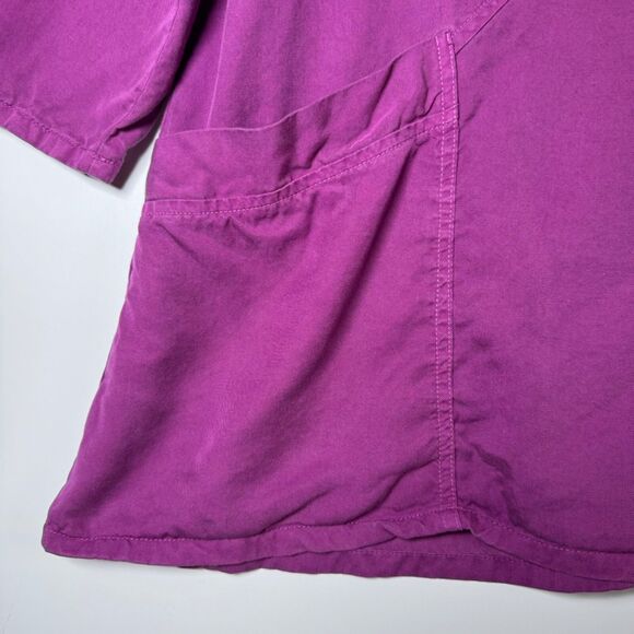 Cut Loose Small Tencel Top Purple Asymmetrical Pocket Lagenlook Made in USA - Picture 6 of 11